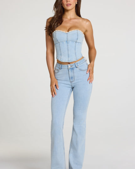 Light Denim Mid-Rise Bootcut Jeans