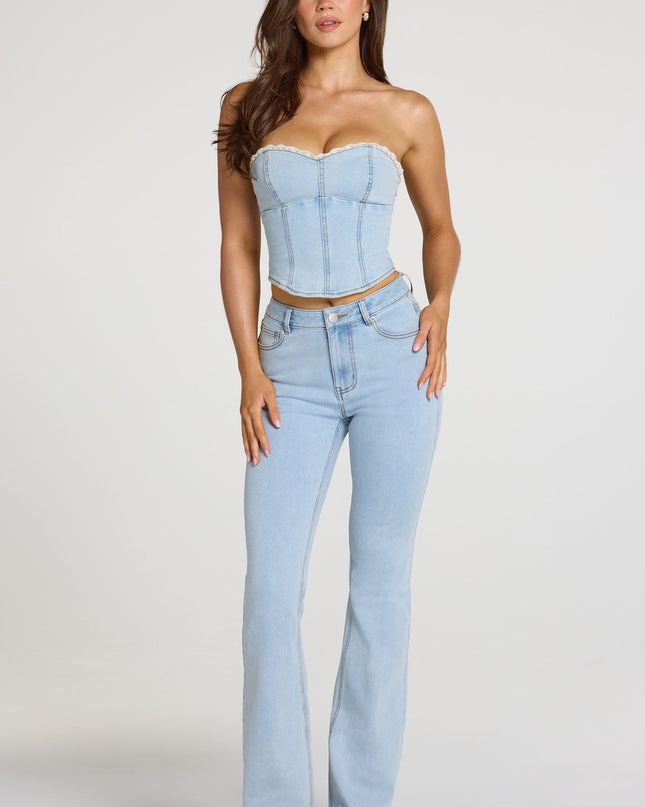 Light Denim Mid-Rise Bootcut Jeans