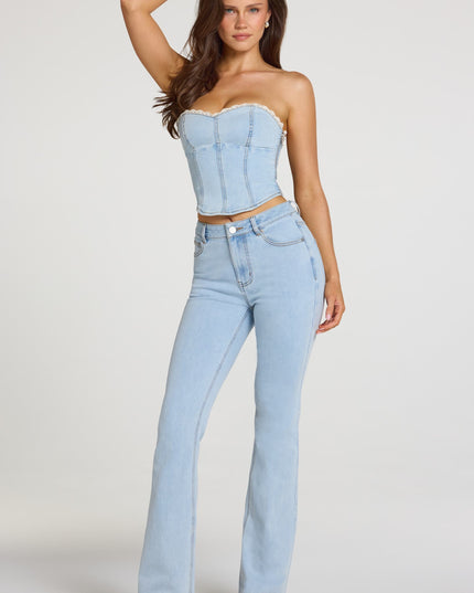 Light Denim Mid-Rise Bootcut Jeans