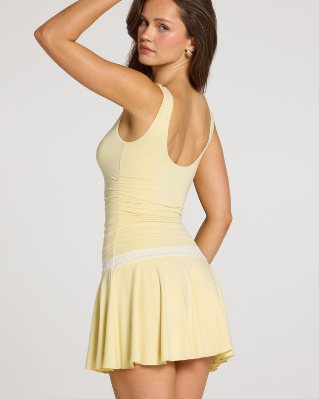 Pastel Yellow Modal Mini Dress