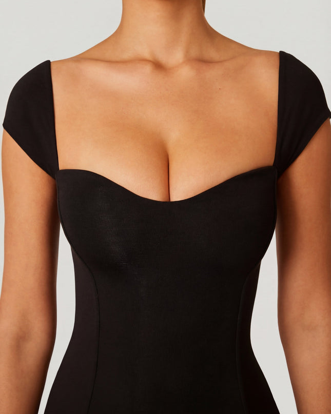 Black Sweetheart Neckline Maxi Dress