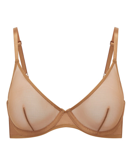 Almond Soft Mesh Single Layer Underwired Bra