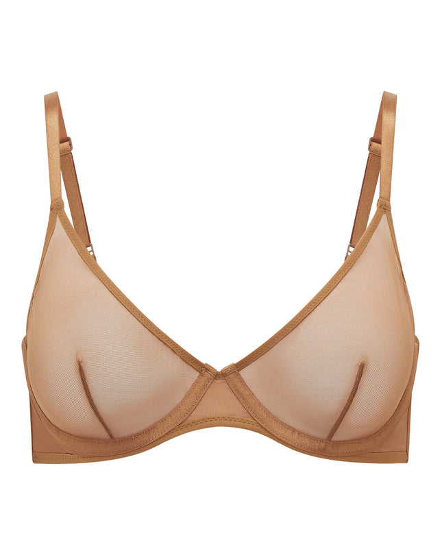Almond Soft Mesh Single Layer Underwired Bra