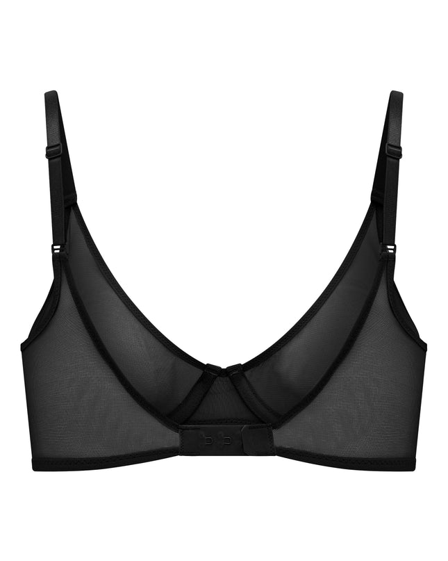 Black Soft Mesh Single Layer Underwired Bra