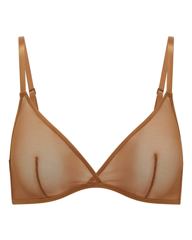 Almond Soft Mesh Single Layer Triangle Bra