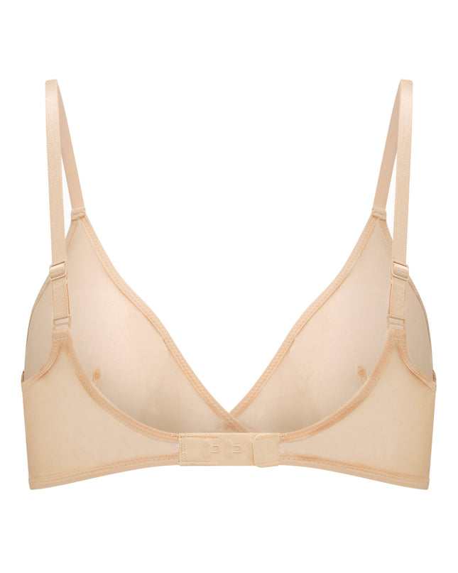 Beige Soft Mesh Single Layer Triangle Bra