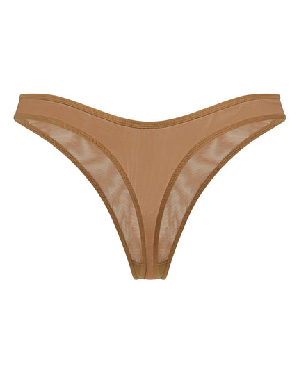 Almond Soft Mesh Thong
