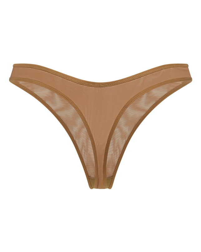 Almond Soft Mesh Thong