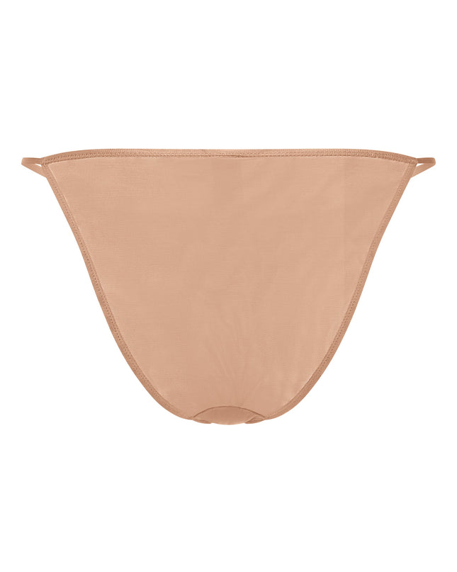 Warm Peach Soft Mesh String Bikini