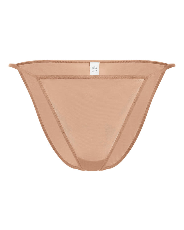 Warm Peach Soft Mesh String Bikini