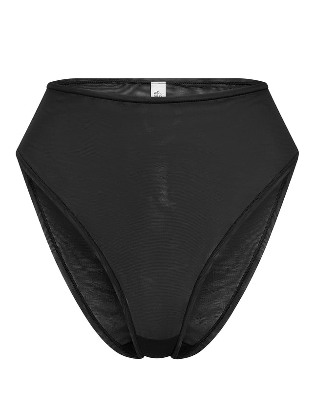 Black Soft Mesh High Waisted Knicker