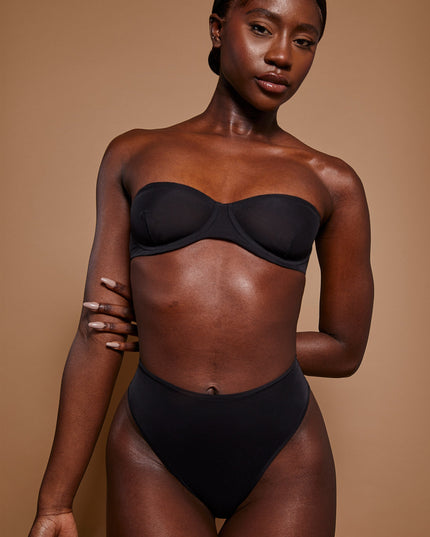 Black Soft Mesh High Waisted Knicker