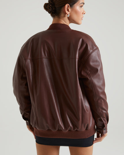 Brown Faux Leather Jacket