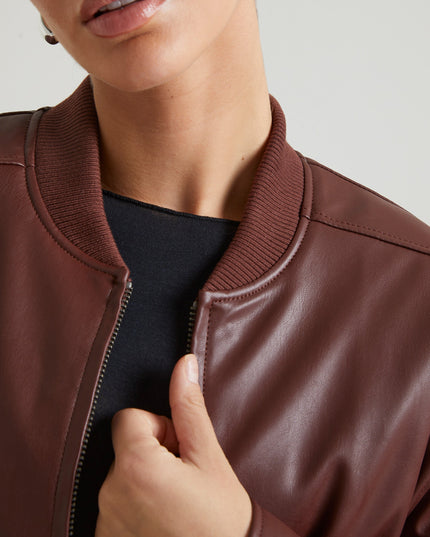 Brown Faux Leather Jacket