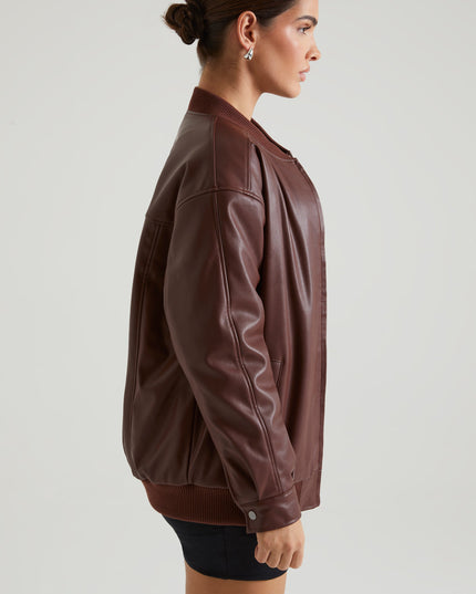 Brown Faux Leather Jacket
