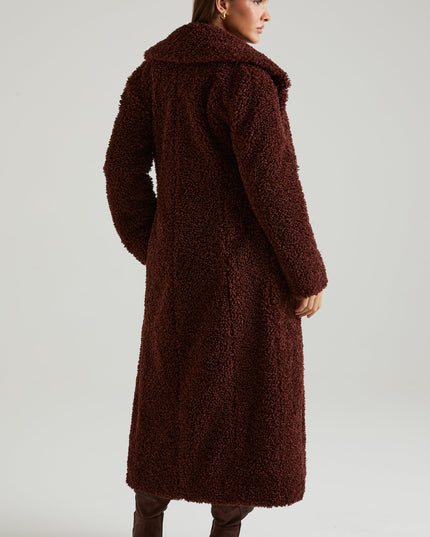 Brown Long Shearling Coat
