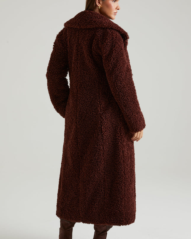 Brown Long Shearling Coat