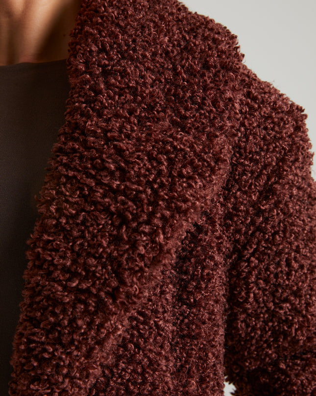 Brown Long Shearling Coat