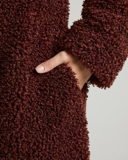 Brown Long Shearling Coat