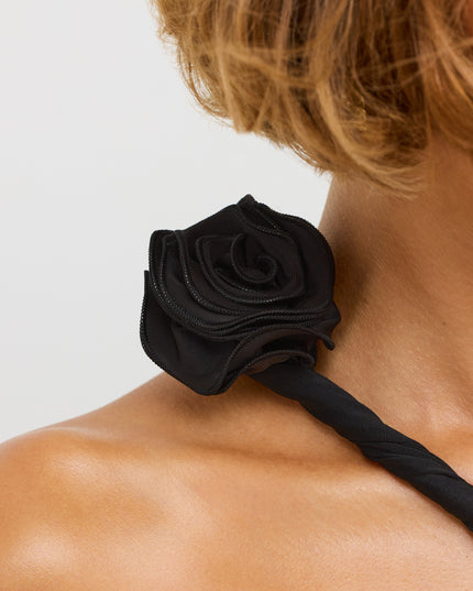 Black Jersey Asymmetric Cut Out Maxi Dress
