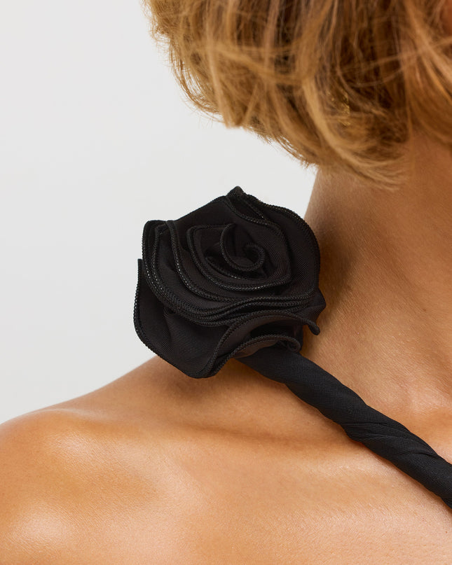 Black Jersey Asymmetric Cut Out Maxi Dress