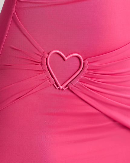 Magenta Multiwear Cowl Neck Wrap Over Evening Gown