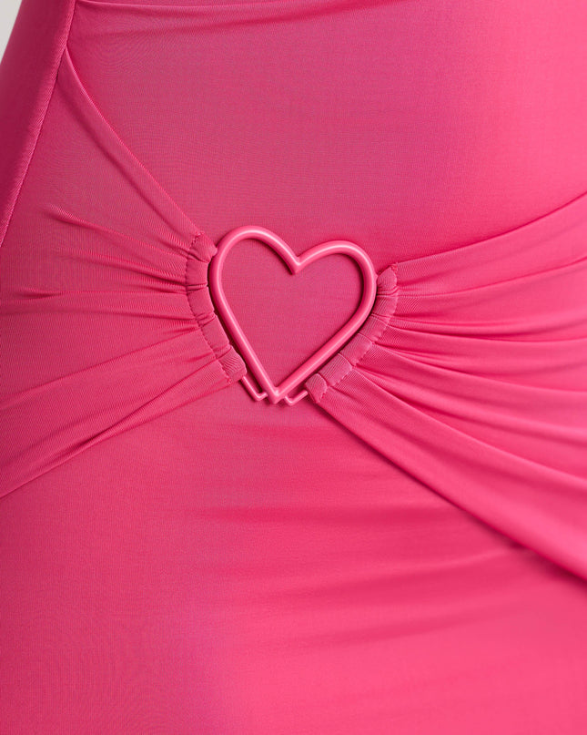 Magenta Multiwear Cowl Neck Wrap Over Evening Gown