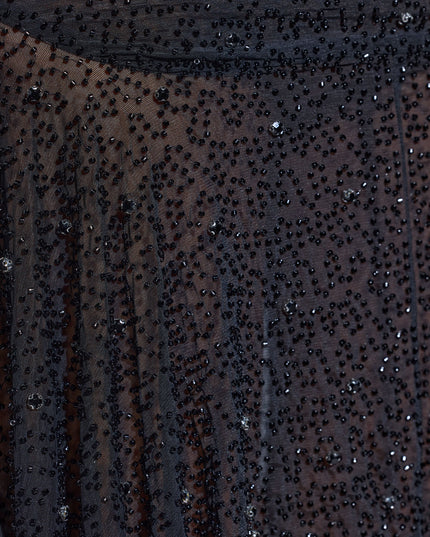 Black Embellished One Shoulder Top
