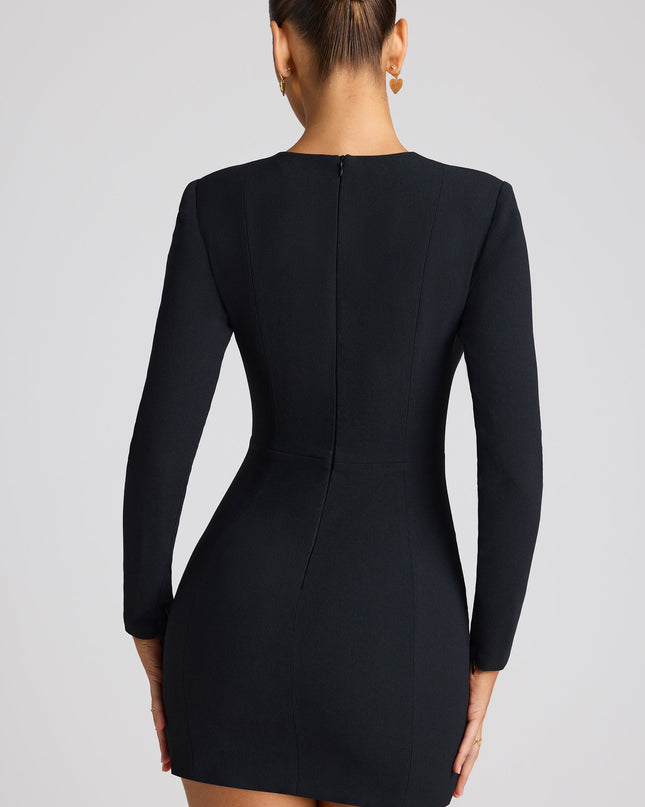 Black Heart Cut Out Long Sleeve Mini Dress