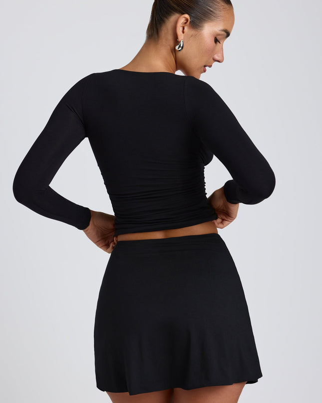 Black Modal A-Line Mini Skort