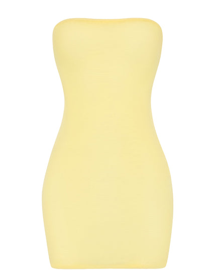 Yellow Soft Sheer-Mesh Bandeau Mini Slip Dress