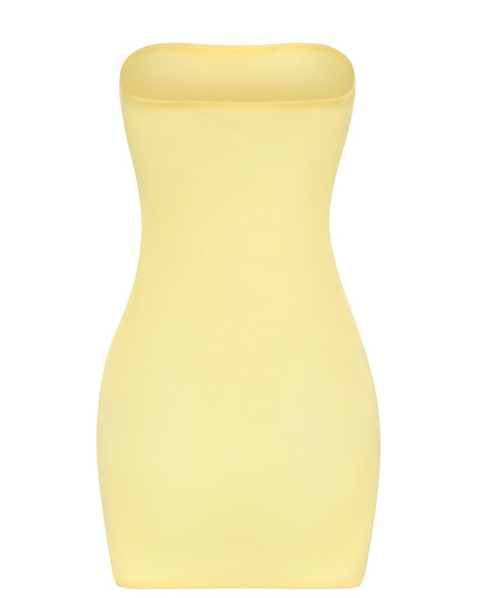 Yellow Soft Sheer-Mesh Bandeau Mini Slip Dress