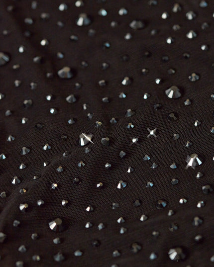 Black Embellished Cut-Out Mini Dress