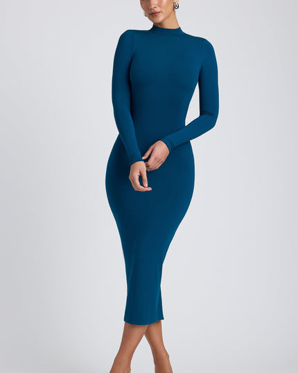 Deep Teal Modal Cross-Back Midaxi Dress