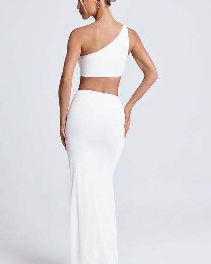 Coconut Hardware Detail One-Shoulder Maxi Dress