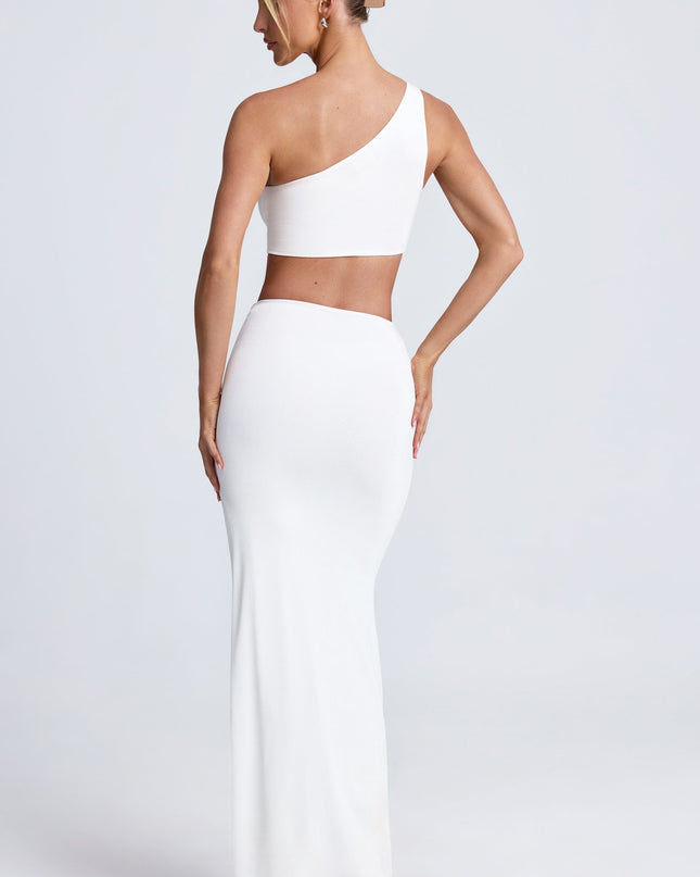 Coconut Hardware Detail One-Shoulder Maxi Dress