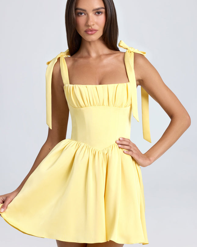 Daffodil Draped Corset Mini Dress