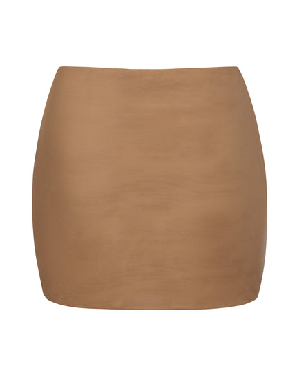 Almond Soft Mesh Low-Rise Micro Mini Slip Skirt