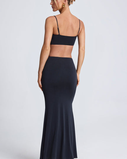 Black Hardware Detail Cut-Out Maxi Dress