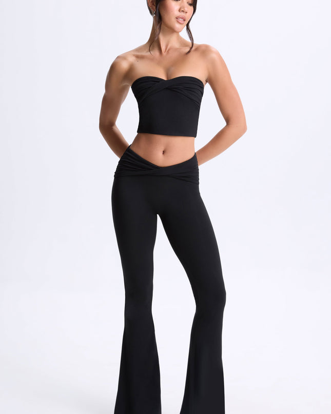Black Modal Twist-Front Bandeau Top