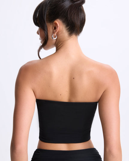 Black Modal Twist-Front Bandeau Top