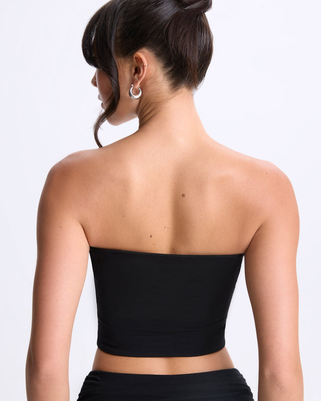 Black Modal Twist-Front Bandeau Top