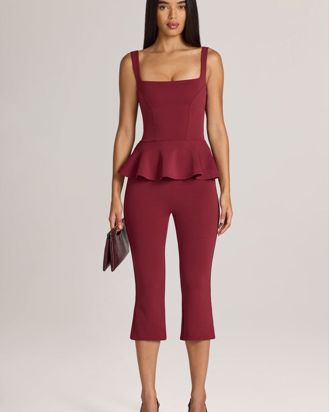 Wine Ponte Capri Trousers