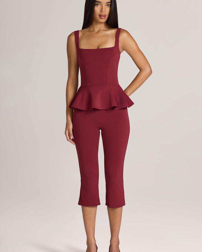 Wine Ponte Capri Trousers