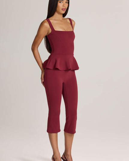 Wine Ponte Capri Trousers