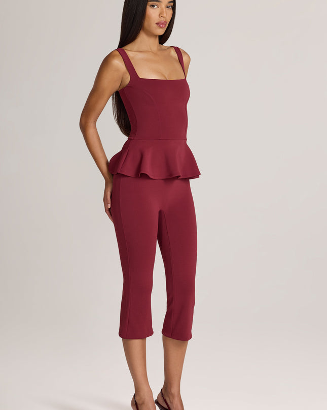 Wine Ponte Capri Trousers