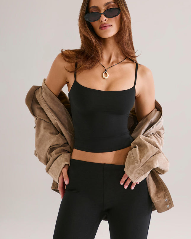 Black Modal Scoop-Neck Tank Top