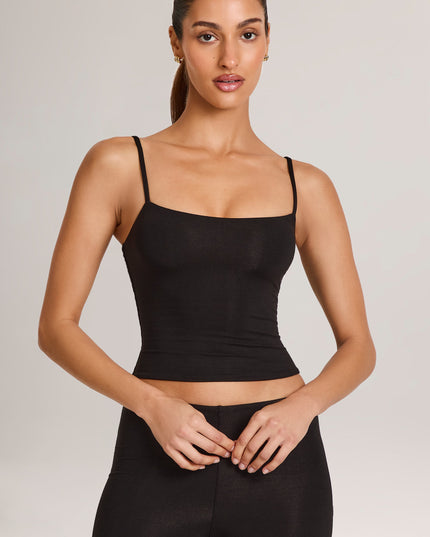 Black Modal Scoop-Neck Tank Top