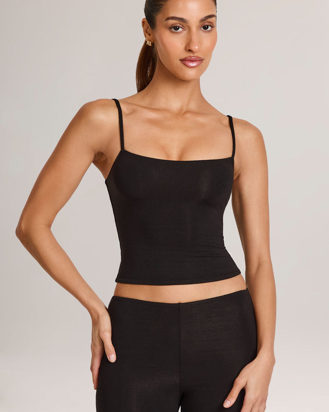 Black Modal Scoop-Neck Tank Top