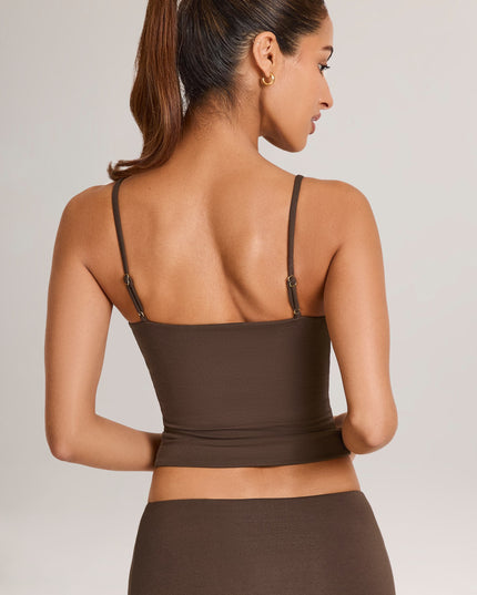 Chocolate Brown Modal Scoop-Neck Tank Top